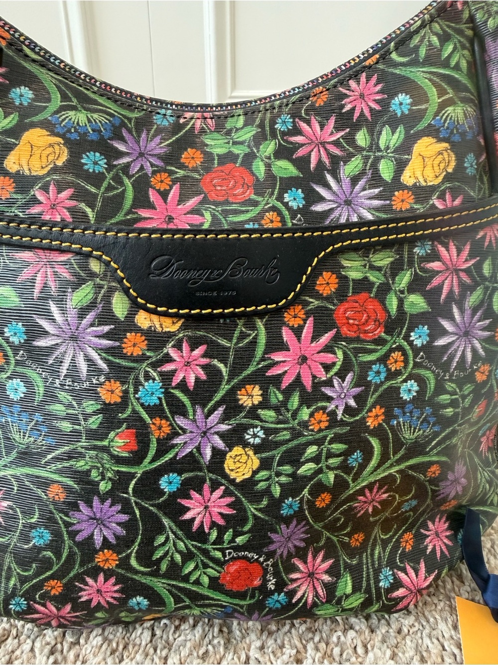 Dooney & Bourke Botanical Whimsy Embroidered Hobo - Picture 2 of 8